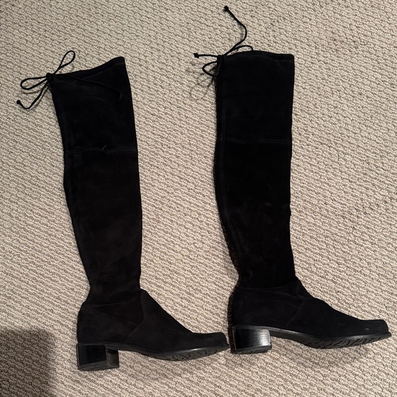 Stuart Weitzman Elegant Black Suede Over-the-Knee Boots - Picture 1 of 4